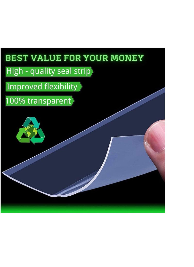 TYCOM - Silicone Seal Strip and Weather Stripping with Self Adhesive for Bottom of Doors Door Draft Stopper 3M Weather Stripping Door Bottom Gap Replacement Strip Roll Soundproof 35MM. - Image 1