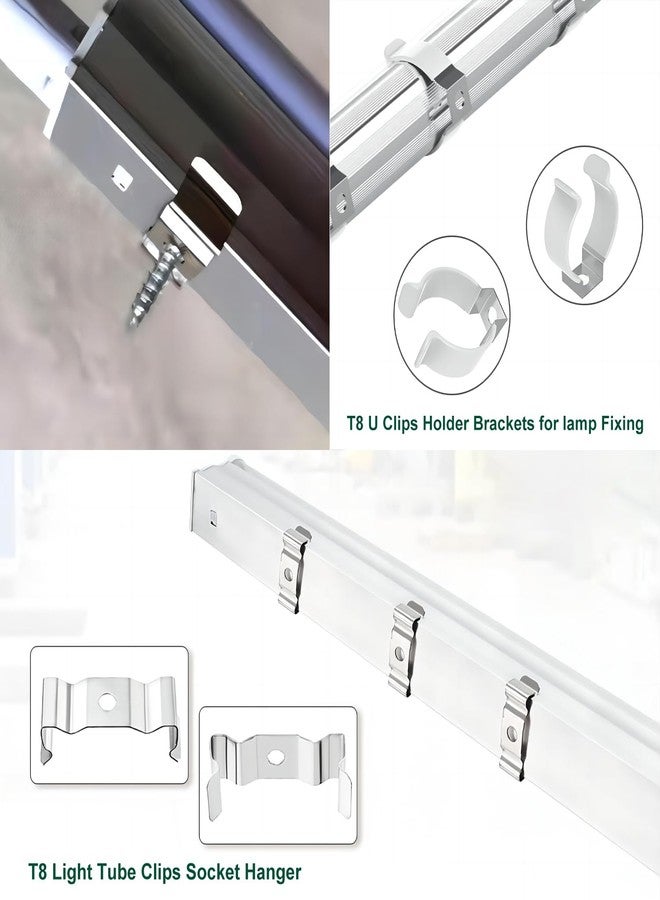 Othmro T8 Lamp Clamps Bracket Hanger for LED Light Tube, LED Fluorescent Tube Light Fixture, with Screws, T8 U-Lamp Clamps Holder Bracket for LED Light Bulbs, Nickel-plated Manganese Steel, Pack of 24 - Image 5