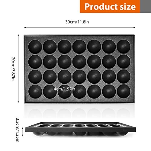 Anxingo Takoyaki Pan - 28 Hole Takoyaki Maker Baking Pan 1.5" Half Sphere Takoyaki Maker for Baking Cooking,Aluminium - Image 3