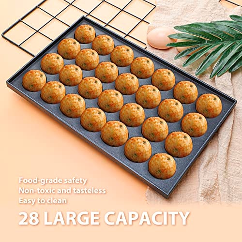 Anxingo Takoyaki Pan - 28 Hole Takoyaki Maker Baking Pan 1.5" Half Sphere Takoyaki Maker for Baking Cooking,Aluminium - Image 4