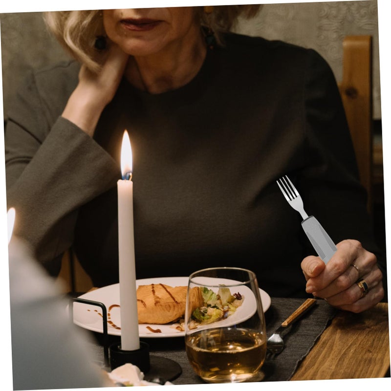 Adaptive Utensils Set for Elderly Non Slip TPR Handles Durable Tableware for Rehabilitation - Image 5