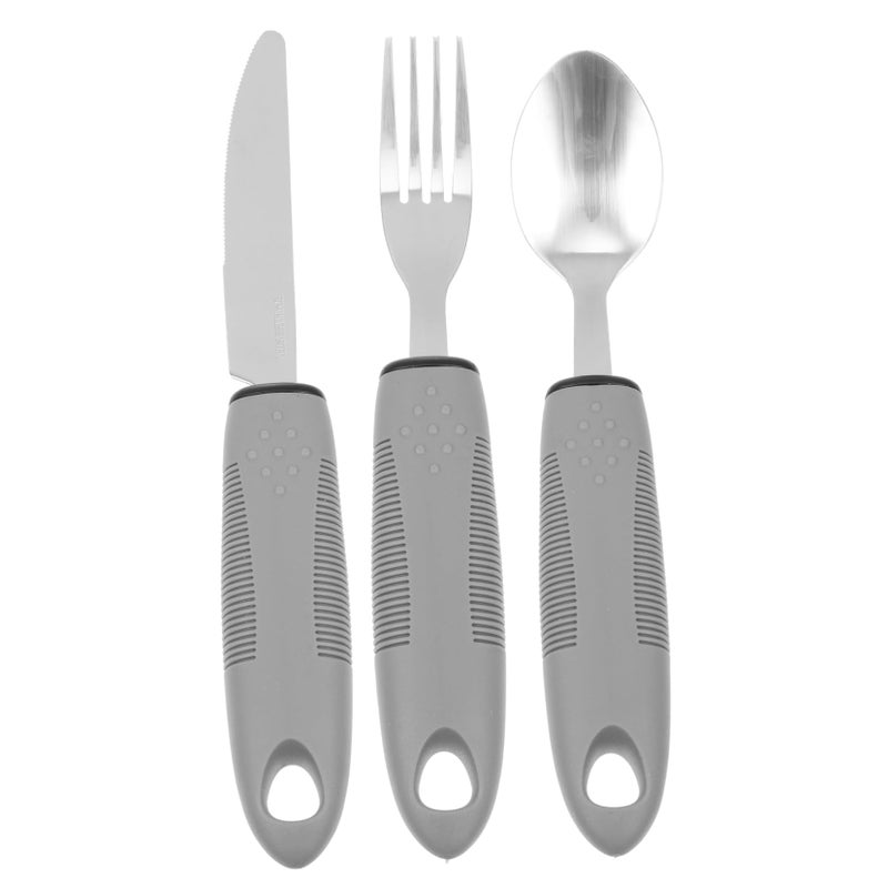 Adaptive Utensils Set for Elderly Non Slip TPR Handles Durable Tableware for Rehabilitation - Image 2