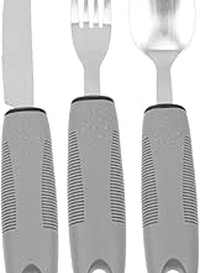 Adaptive Utensils Set for Elderly Non Slip TPR Handles Durable Tableware for Rehabilitation - Image 1