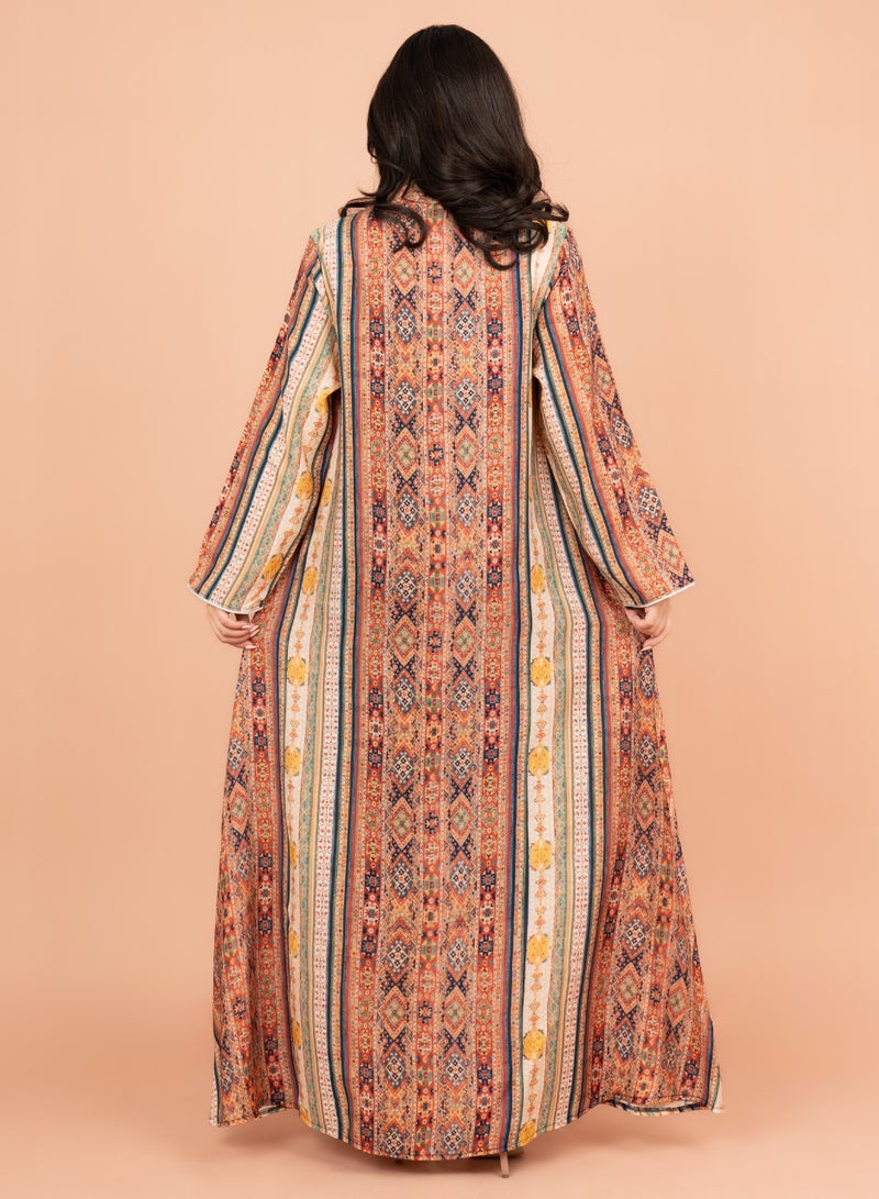 IKKXA Multicolor Patterns Modern Jalabiya IK1021 Yellow - Image 4