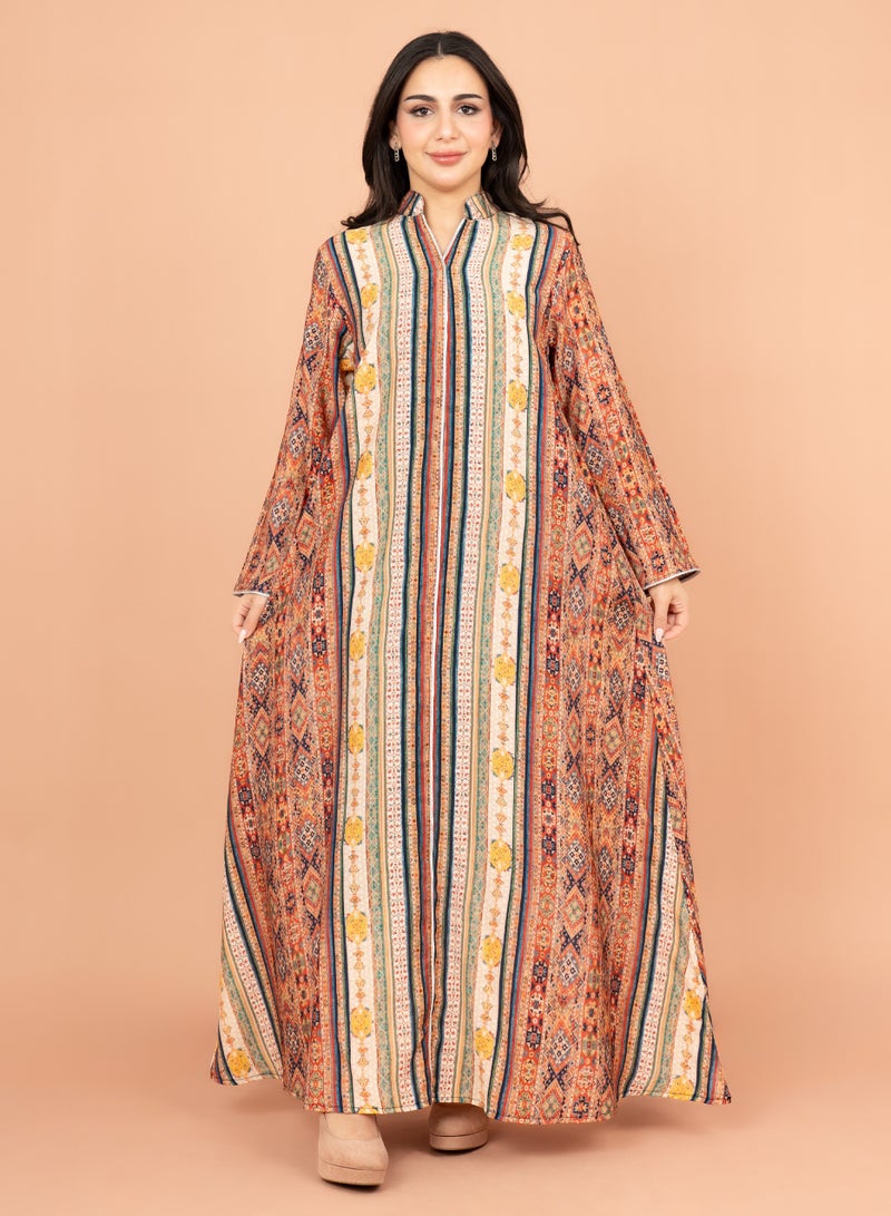 IKKXA Multicolor Patterns Modern Jalabiya IK1021 Yellow - Image 5