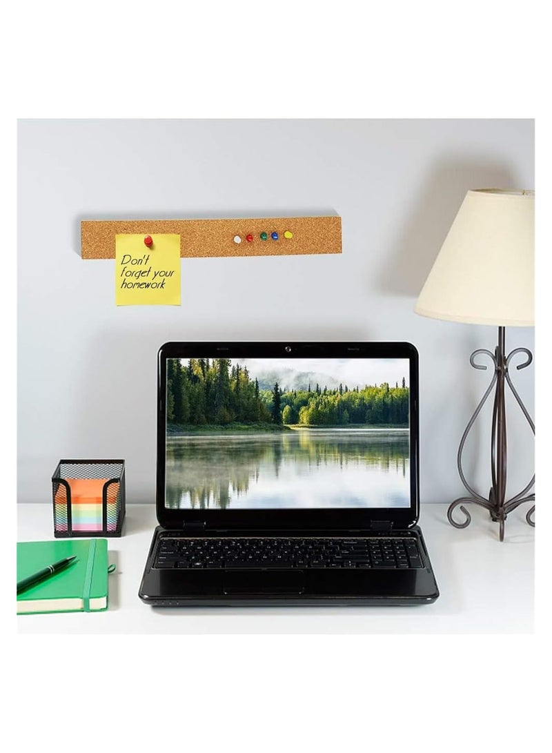 شرائط لوحة الفلين الذاتية اللاصقة 6 حزمة شرائط لوحة الفلين للجدران شريط لوحة فلين ذاتي اللصق للجدران شريط لوحة الإعلانات مع 50 دبوسًا لتثبيت الملاحظات والصور والجداول الزمنية. - Image 5