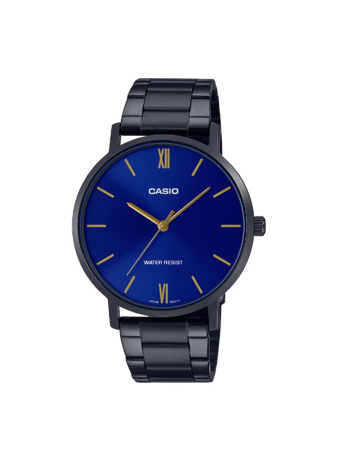CASIO Men's Stainless Steel Analog Watch MTP-VT01B-2BUDF - 40 mm