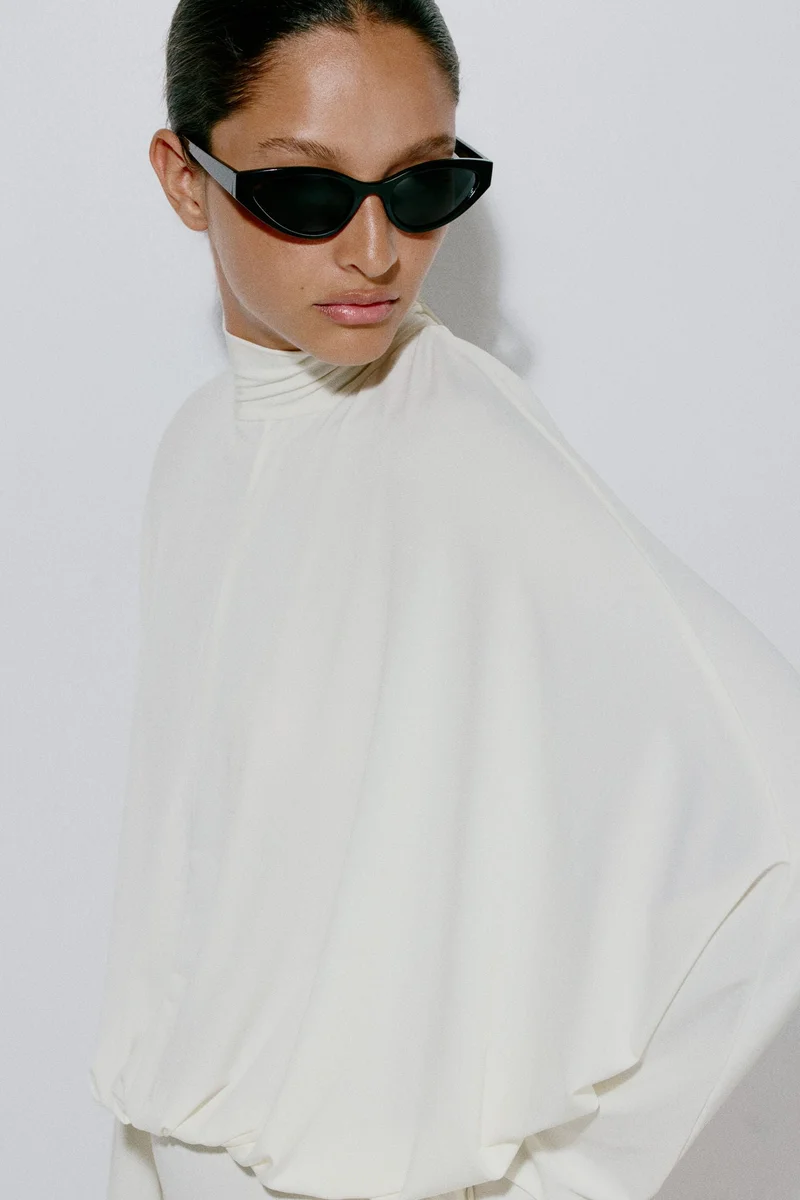 H&M  Batwing-sleeved tie-detail dress for Women | Best Price UAE