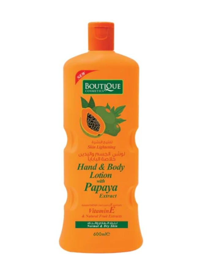 HAND AND BODY LOTION WITH PAPAYA EXTRACT 600 ML