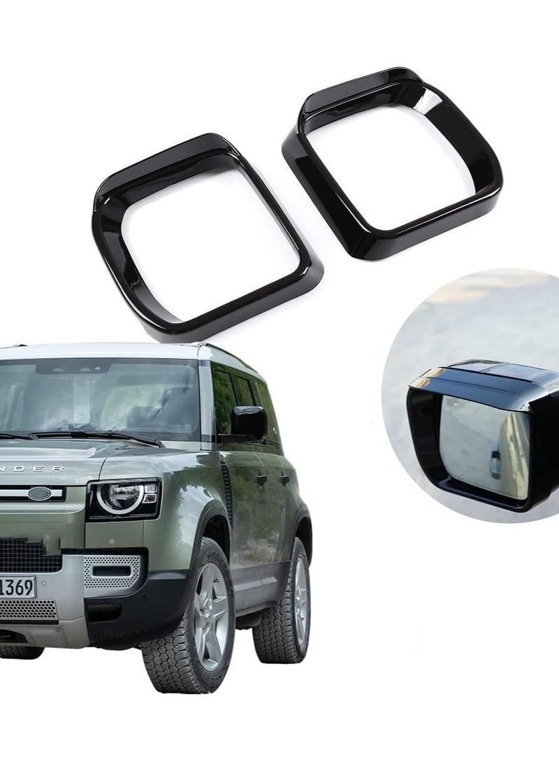 SYOSI 2Pcs Rearview Mirror Rain Eyebrow Frame, Car Visor Guard For Land Rover Defender 2020-2022 Rear ABS Material Side Accessories Black - Image 1