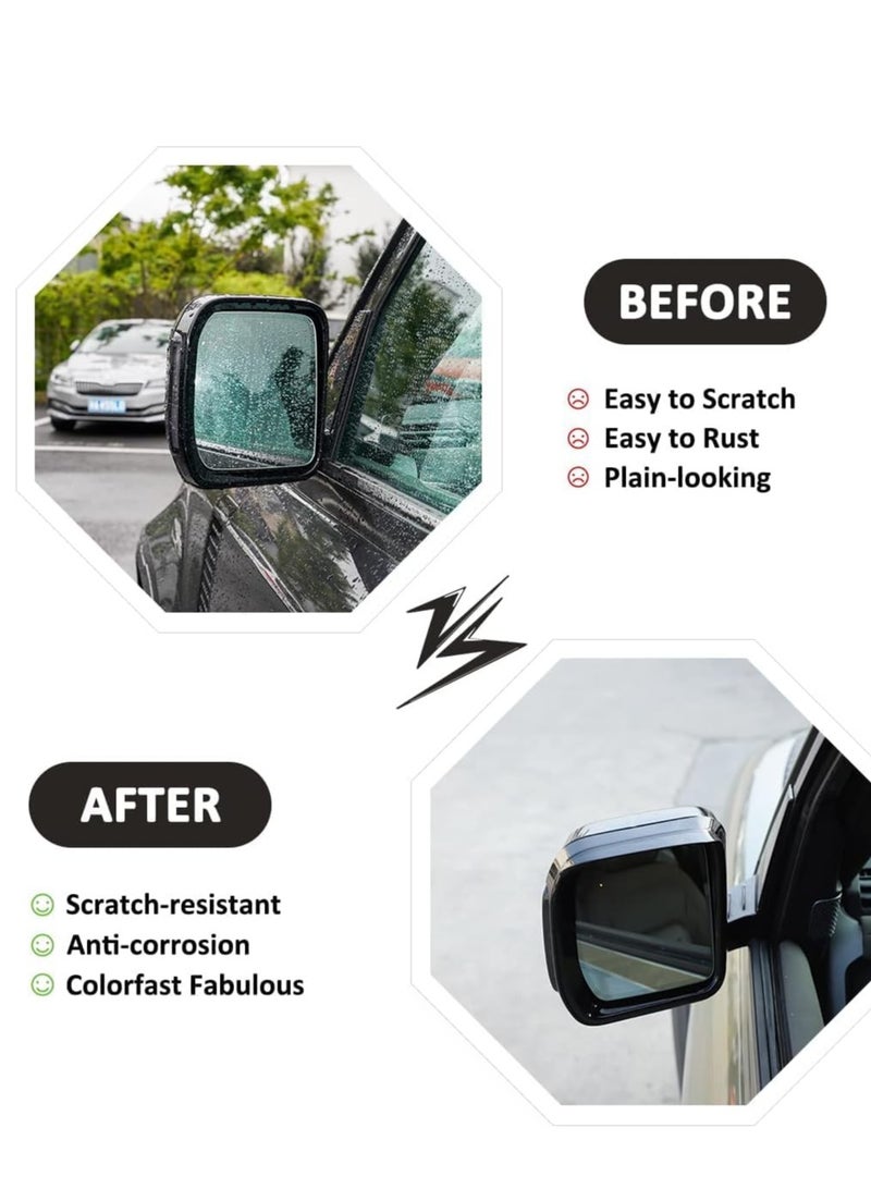 SYOSI 2Pcs Rearview Mirror Rain Eyebrow Frame, Car Visor Guard For Land Rover Defender 2020-2022 Rear ABS Material Side Accessories Black - Image 4