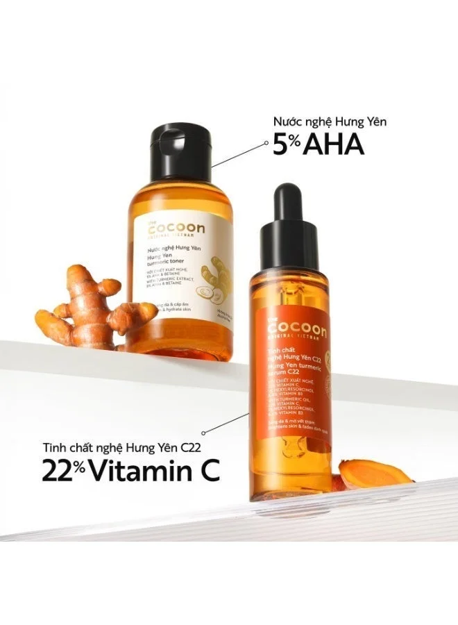 The Cocoon Original Vietnam 140ml The Cocoon Hung Yen Turmeric Toner, 5% AHA Brightening Facial Toner, Alcohol Free Hydrating Skin Exfoliator, Betaine Dark Spot Corrector, Vegan Skincare, Acne Scar Treatment, Glowing Face Care  | Best Price UAE