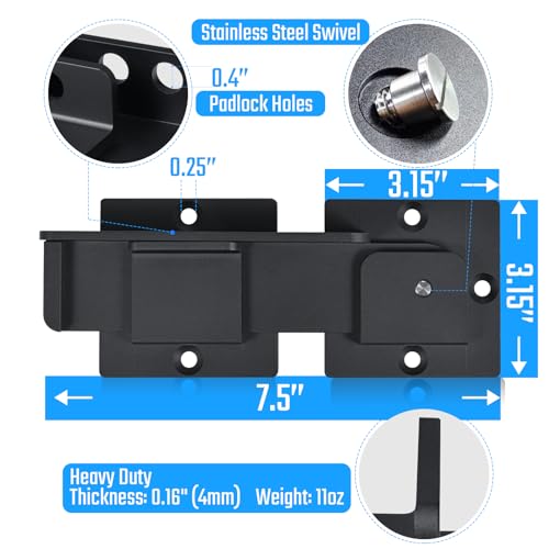 GreaTalent 7.5" Flip Gate Latch Lock with Padlock Hole, 4mm Heavy Duty Aluminum Alloy Adjustable Door Latch for Sliding and Swing Open Door, Outdoor Gate, Wooden Fence, Barn Door, Shed, Garage, Yard - Image 3