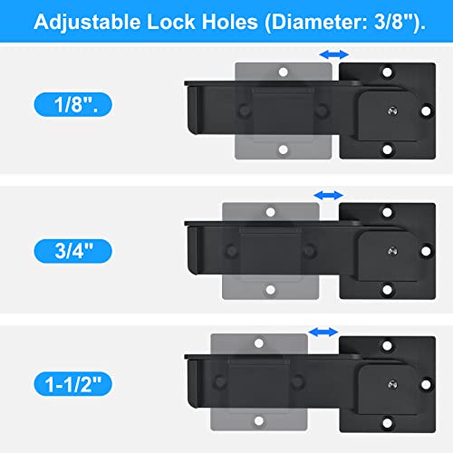 GreaTalent 7.5" Flip Gate Latch Lock with Padlock Hole, 4mm Heavy Duty Aluminum Alloy Adjustable Door Latch for Sliding and Swing Open Door, Outdoor Gate, Wooden Fence, Barn Door, Shed, Garage, Yard - Image 4