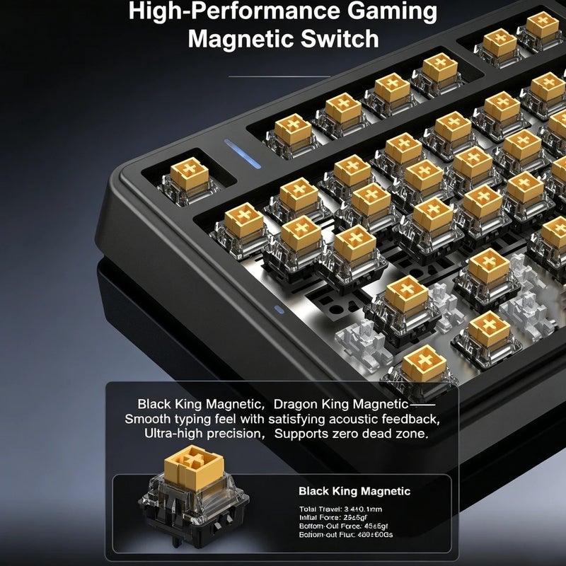 Aula F75 HE Hall Effect Magnetic Switch Keyboard, 4000mAh, Hot Swap, Gasket, Tri-Mode Wireless, Rgb, Pbt, Esports - Image 4