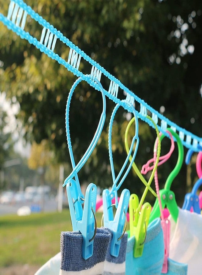NFI essentials Clothesline Rope 10 Meters Pack of 2 Windproof Anti-Slip Clothes Washing Line Drying Nylon Rope with Hooks 5 Meter Nylon Clothesline Rope for Drying Cloths(Assorted Colour) - Image 4
