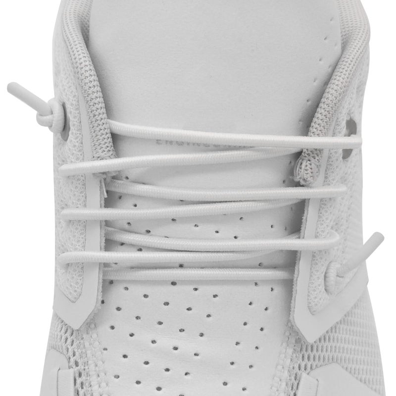 NDTEZUGT 1/10" (2.5mm) Elastic Thin Shoe Laces, Stretchy Round Bungee Shoelaces Replacement Speed Laces for On Cloud Sneakers, Stretch Shoe Stings Tieless (White 02, 22''/55cm) - Image 1