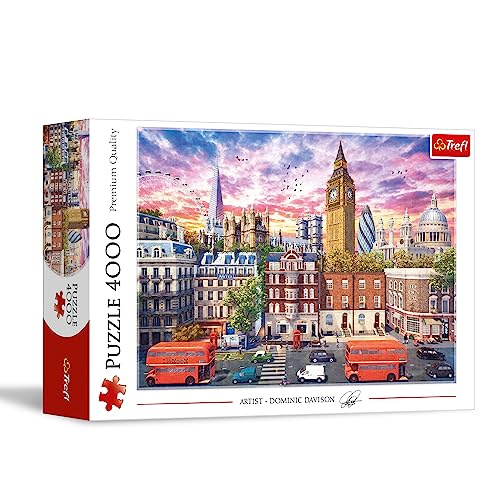 Trefl Walking Around London 4000 Piece Jigsaw Puzzle Red 54x38 Print DIY Great Britain England Creative Fun Classic Puzzle for Adults and Children from 14 Years Old - Image 1