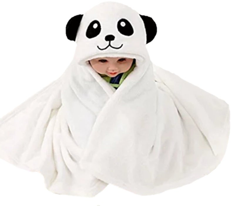 First Kick Baby Blankets New Born Combo Pack of Hooded Wrapper Sleeping Bag and Baby Bath Towel for 0-6 Months Baby Boys and Baby Girls Pack of 2, Flannel, white Panda, Unicorn white, lightweight - Image 4