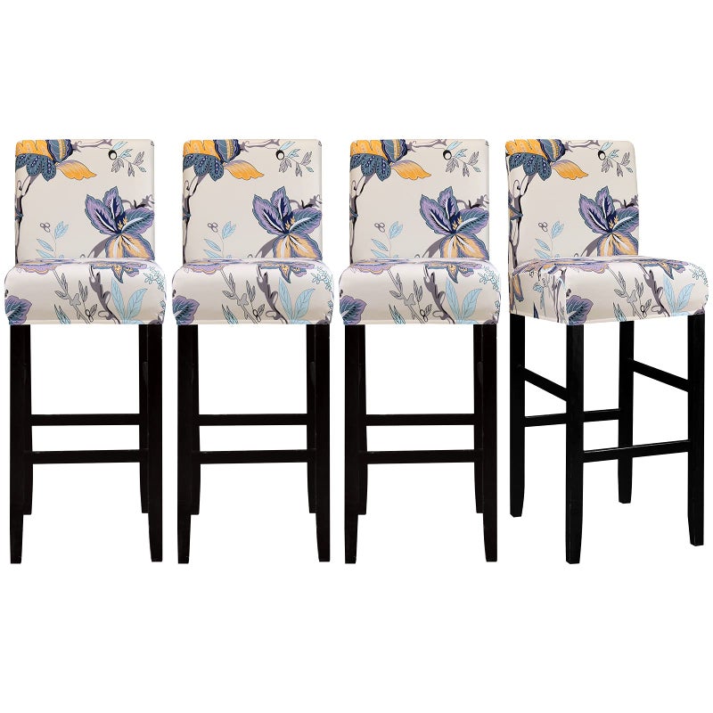 Lellen Bar Stool Chair Covers Set of 4Jacquard Bar Stool Cover Barstool Covers Slipcovers Stretch Bar Stool Covers with Backs Bar Stool Protector Covers for Kitchen Dining Room Counter Island