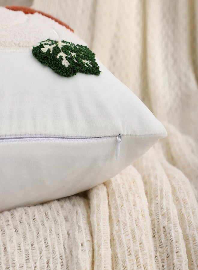 LUOYEHK Halloween Pillow Covers 18x18 Set of 2 Three Pumpkins Embroidery Throw Pillow Covers Farmhouse Thanksgiving Home Decor Cushion Covers for Couch Sofa Bed - Image 5