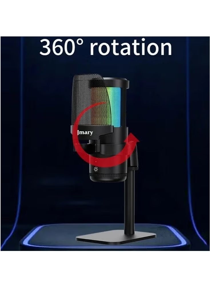 Jmary MC-PW13 Zero Latency USB Microphone for Computer Desktop Sound Card Live Streaming - Professional Desktop Recording Microphone with Noise Reduction for Gaming, Voice Recording - Image 2