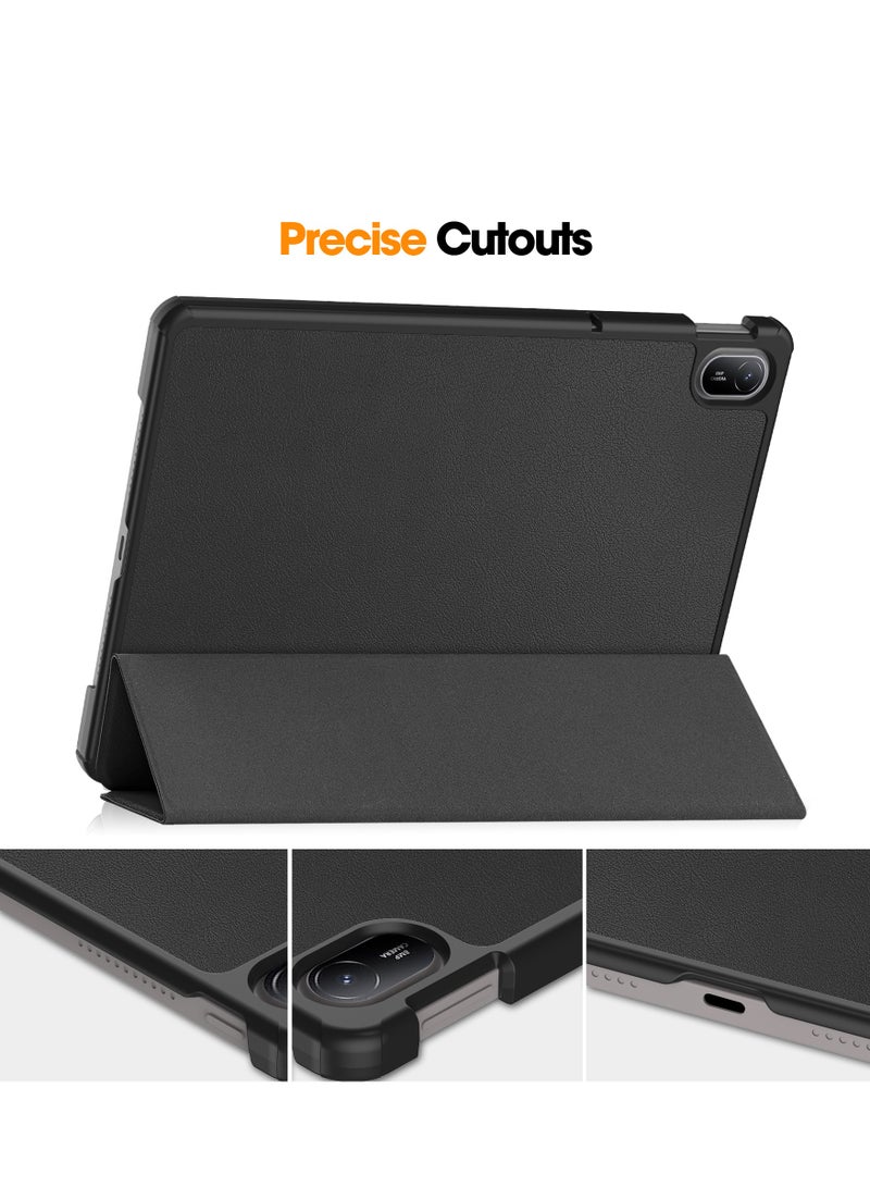Case For Huawei MatePad SE 11" 2024 Multi-Viewing Angles All New PU Leather Smart Cover with Auto Sleep Wake Feature Slim Flip Shell Case for Huawei MatePad SE 11 (Black) - Image 5