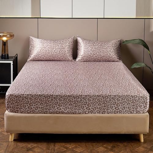 LCBD Satin Pillowcase for Hair and Skin, Pink Leopard Printed Pillow Cases Set of 2, Standard Size Cheetah Print Silk Satin Pillow Covers for Women with Envelope Closure, 20x26 inches - Image 5