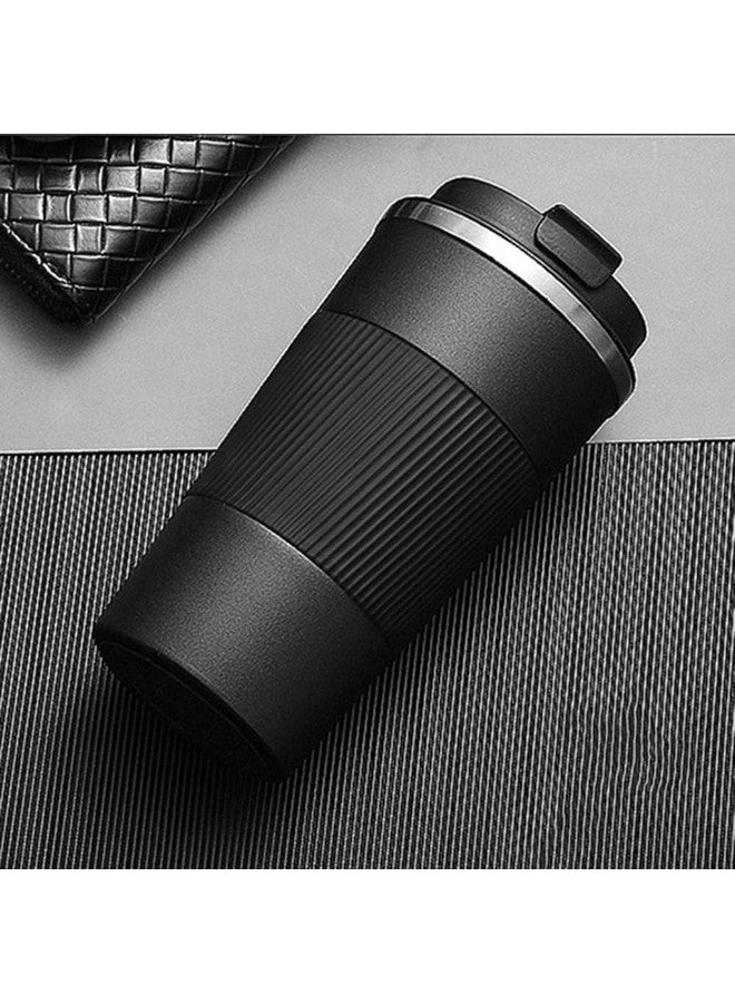 The Venti Travel Mug,Insulated Coffee Cup With Leakproof Lid,Vacuum Insulation Stainless Steel Reusable For Hot Cold Coffee, Water And Tea, Thermal Mug With Non-Slip Protective Cover, 510Ml (Black) - Image 3
