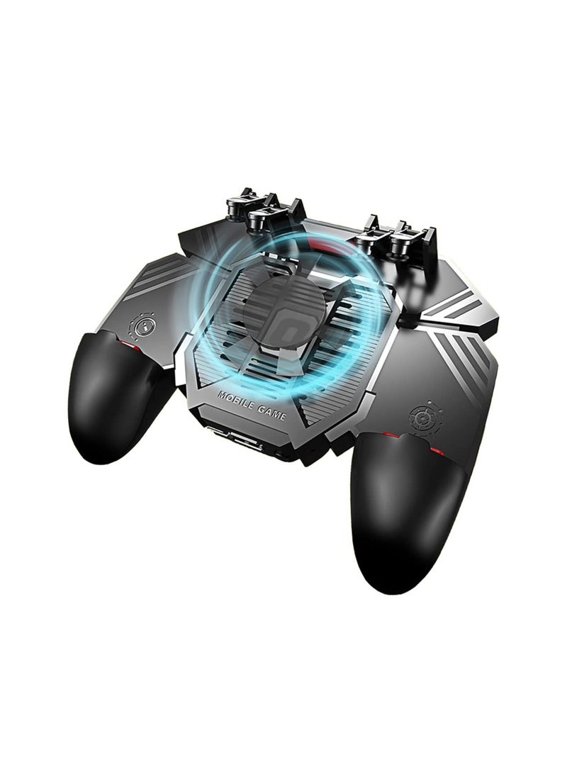 Mobile Game Controller, with Phone Cooling Fan 1200mAh Phone Gaming Grip, Universal Phone Triggers, Gamepad Joystick 4 Triggers L1R1 for Smartphone Android iOS Width from 67 to 90 MM(1 Pack) - Image 1
