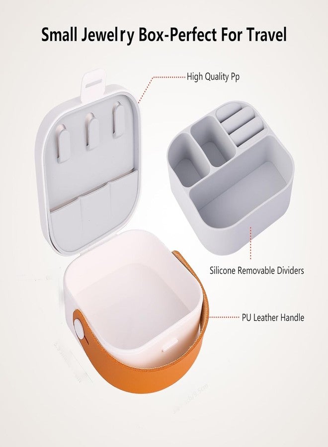 Abhsant Travel Jewelry Case, Portable Mini Jewelry Travel Organizer, with Handle Small Jewelry Box for Women,and Travel Essential to Store Ring, Necklace, Earring (AB-03) - Image 3