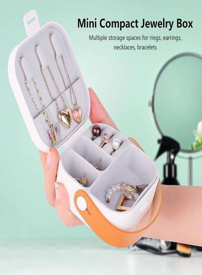 Abhsant Travel Jewelry Case, Portable Mini Jewelry Travel Organizer, with Handle Small Jewelry Box for Women,and Travel Essential to Store Ring, Necklace, Earring (AB-03) - Image 5