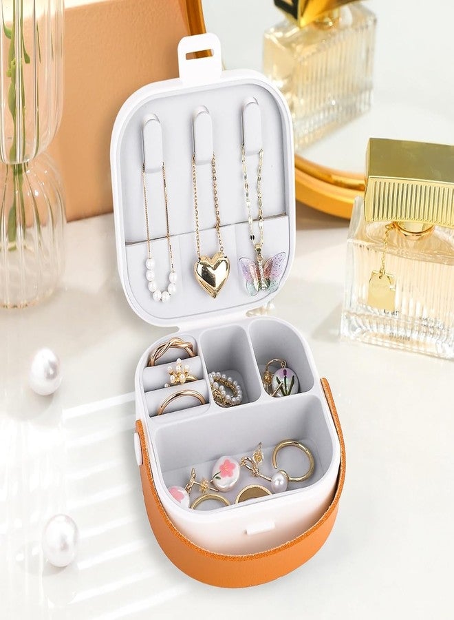 Abhsant Travel Jewelry Case, Portable Mini Jewelry Travel Organizer, with Handle Small Jewelry Box for Women,and Travel Essential to Store Ring, Necklace, Earring (AB-03) - Image 4