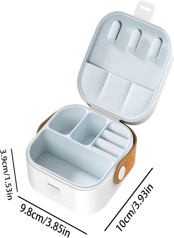 Abhsant Travel Jewelry Case, Portable Mini Jewelry Travel Organizer, with Handle Small Jewelry Box for Women,and Travel Essential to Store Ring, Necklace, Earring (AB-03) - Image 2