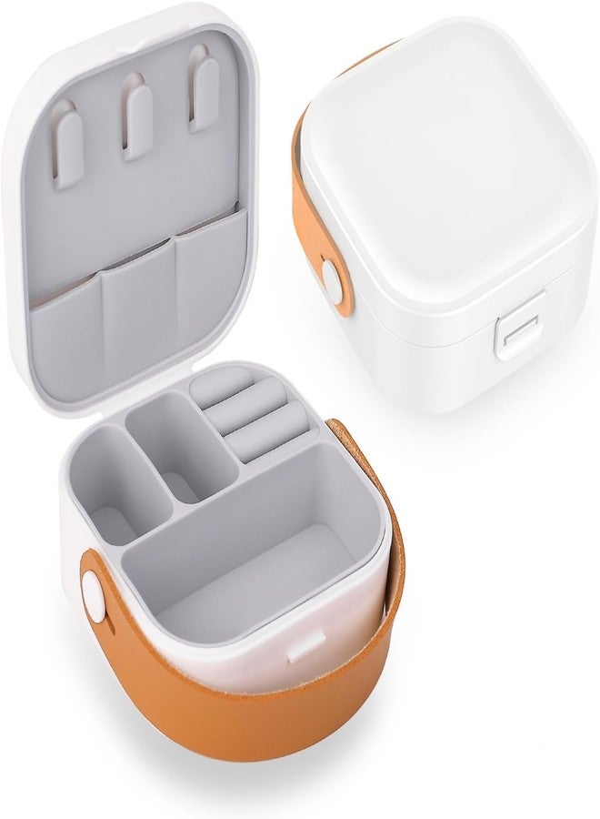 Abhsant Travel Jewelry Case, Portable Mini Jewelry Travel Organizer, with Handle Small Jewelry Box for Women,and Travel Essential to Store Ring, Necklace, Earring (AB-03) - Image 1