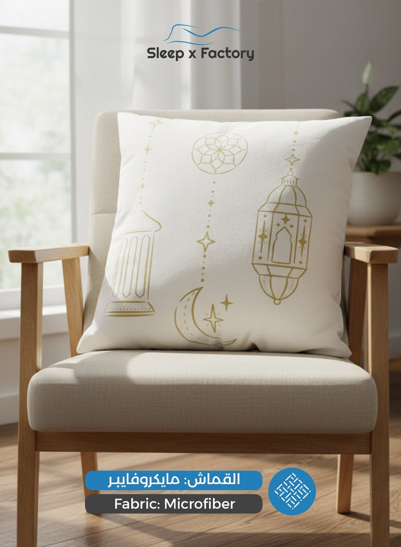 Sleep x Factory Ramadan Decorative Cushion – 45x45 cm – Microfiber Filled Pillow - Image 2