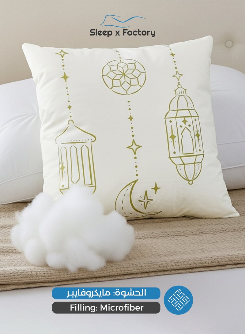 Sleep x Factory Ramadan Decorative Cushion – 45x45 cm – Microfiber Filled Pillow - Image 3