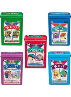 Super Duper Publications Super Duper Publications | Ask and Answer WH Question Five Fun Decks Bundle | Communication and Language Skills Flash Cards | Educational Resource for Children  - Image 1