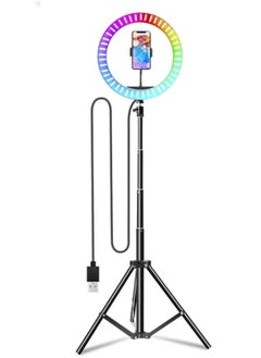 10 Inch LED Ring Fill Light RGB Ring Lamp USB Ring Light Photo Selfie Lamp with Remote and Phone Stand for Streaming Video Photography