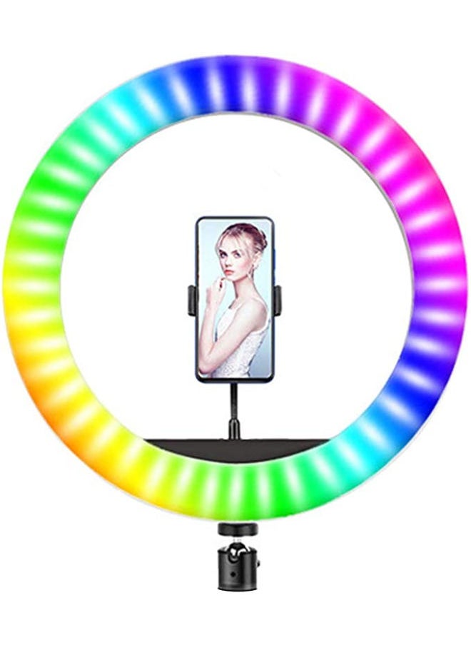 SHOPI - 10 Inch LED Ring Fill Light RGB Ring Lamp USB Ring Light Photo Selfie Lamp with Remote and Phone Stand for Streaming Video Photography - Image 1
