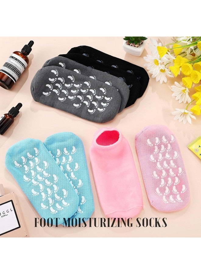 SPEFEZ Silicone Moisturizer Socks Spa Gel Socks Silicone Socks For Cracked Heel Silicone Socks For Women Ultra-Soft Moisturizing Socks with DIY Natural Oil and Vitamin E Repair (Multicolor) - Image 2
