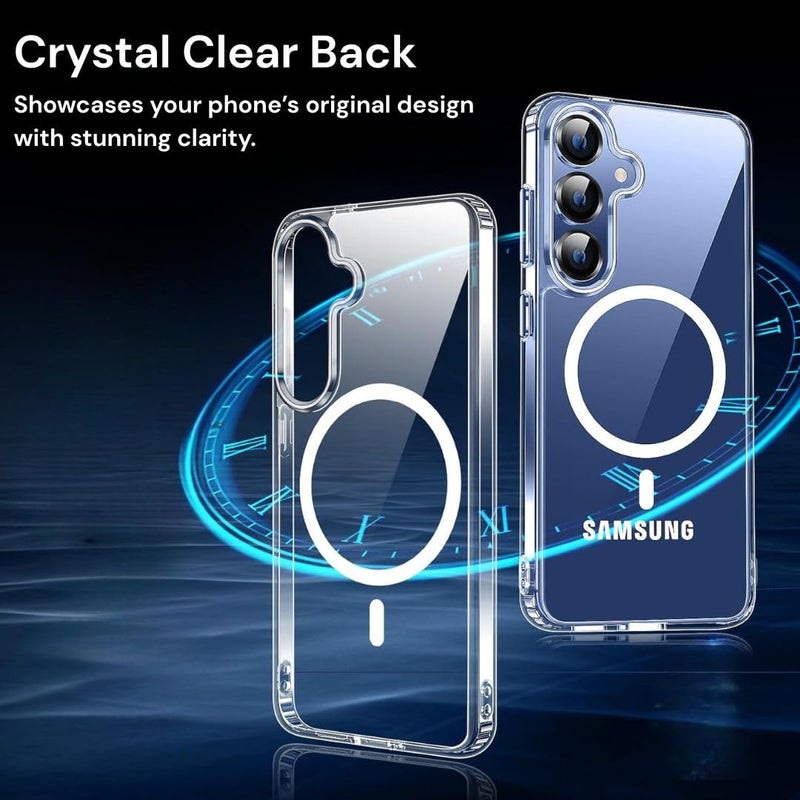 ShieldTech Back Cover Case + Tempered Glass for Samsung Galaxy S25 5G | Mag-Safe Compatible | Transparent Mobile Phone Back Cover Case for Samsung Galaxy S 25 | Samsung S 25 5G TPU Transparent Case - Image 3