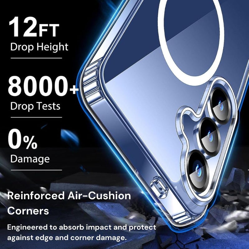 ShieldTech Back Cover Case + Tempered Glass for Samsung Galaxy S25 5G | Mag-Safe Compatible | Transparent Mobile Phone Back Cover Case for Samsung Galaxy S 25 | Samsung S 25 5G TPU Transparent Case - Image 4