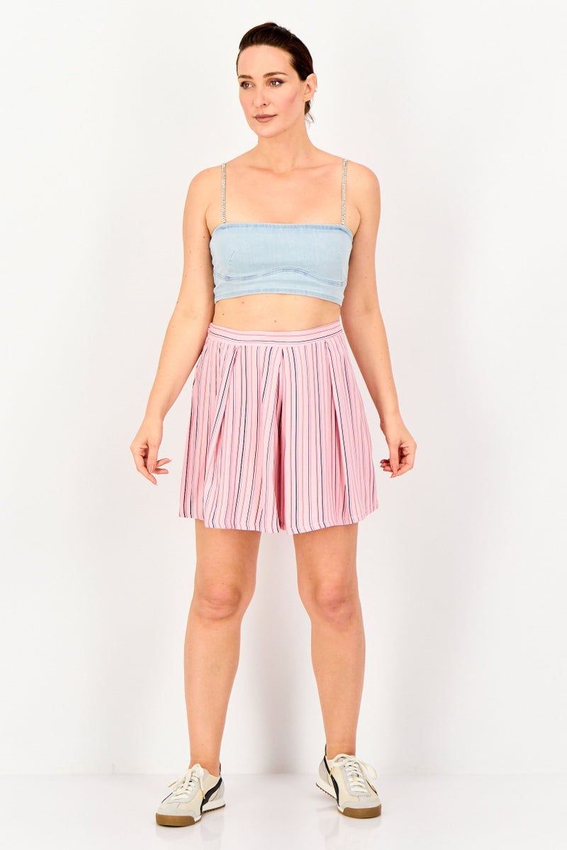 DOROTHY PERKINS Women Striped Basic Shorts, Pink - Image 4
