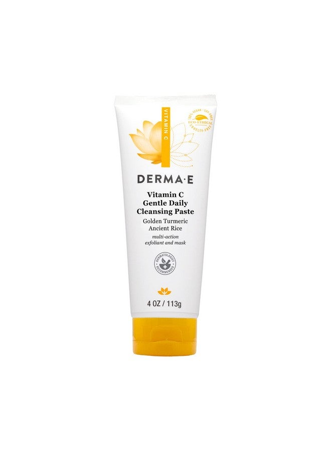 derma-e Ermae Vitamin C Gentle Daily Cleansing Paste Vitamin C Face Mask Or Cleanser With Turmeric Facial Mask Brightens & Clarifies 4.0 Oz - Image 1