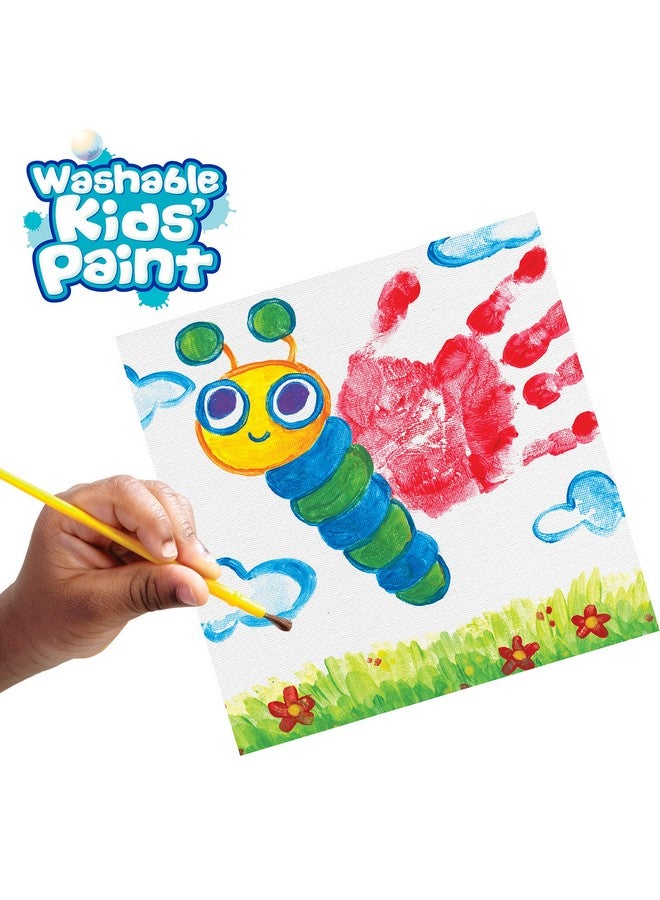 Crayola Washable Kid's Paint Pots with One Brush Classic and Bold (18 Count) - Image 3