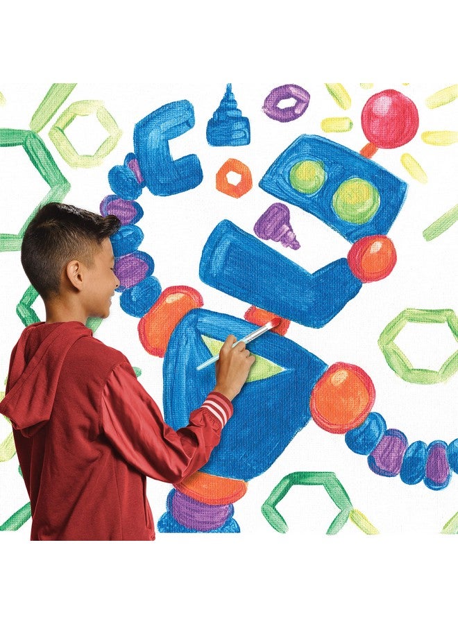 Crayola Washable Kid's Paint Pots with One Brush Classic and Bold (18 Count) - Image 5