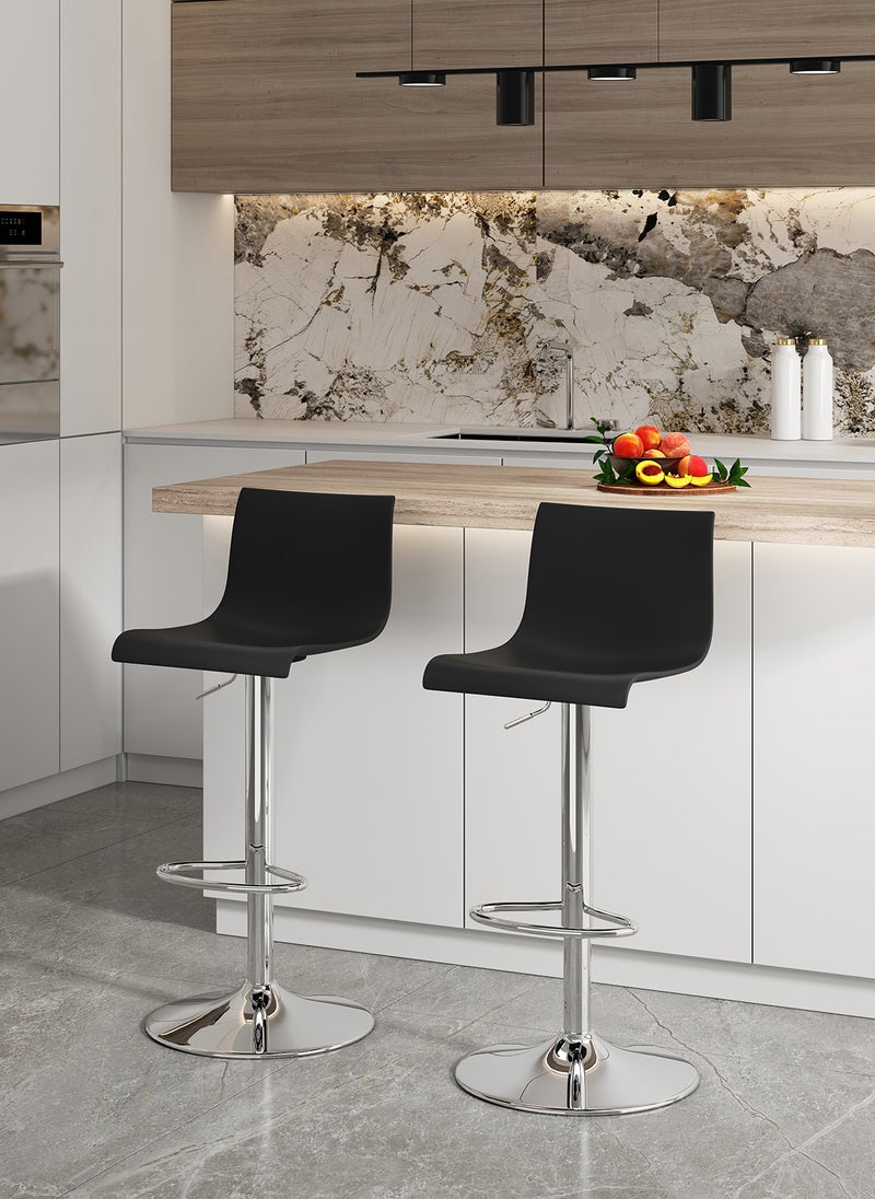 Sharpdo Bar Chair,PP plastic High Back Bar Chair,Comfortable Adjustable High Bar Chair with 360°Swivel Perfect for Home Kitchen Counter Dining High Footrest Stool  - Image 1