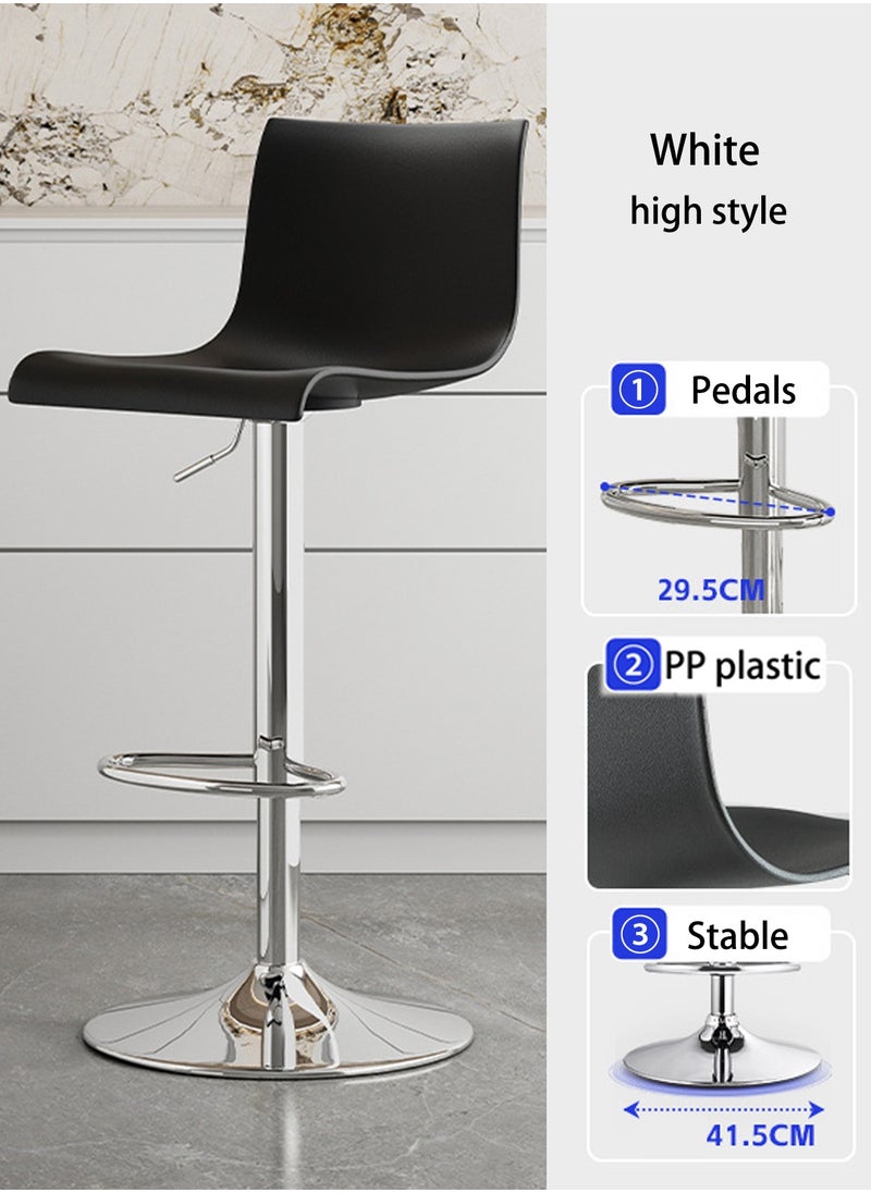 Sharpdo Bar Chair,PP plastic High Back Bar Chair,Comfortable Adjustable High Bar Chair with 360°Swivel Perfect for Home Kitchen Counter Dining High Footrest Stool  - Image 2