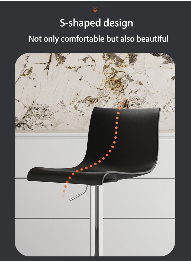 Sharpdo Bar Chair,PP plastic High Back Bar Chair,Comfortable Adjustable High Bar Chair with 360°Swivel Perfect for Home Kitchen Counter Dining High Footrest Stool  - Image 3
